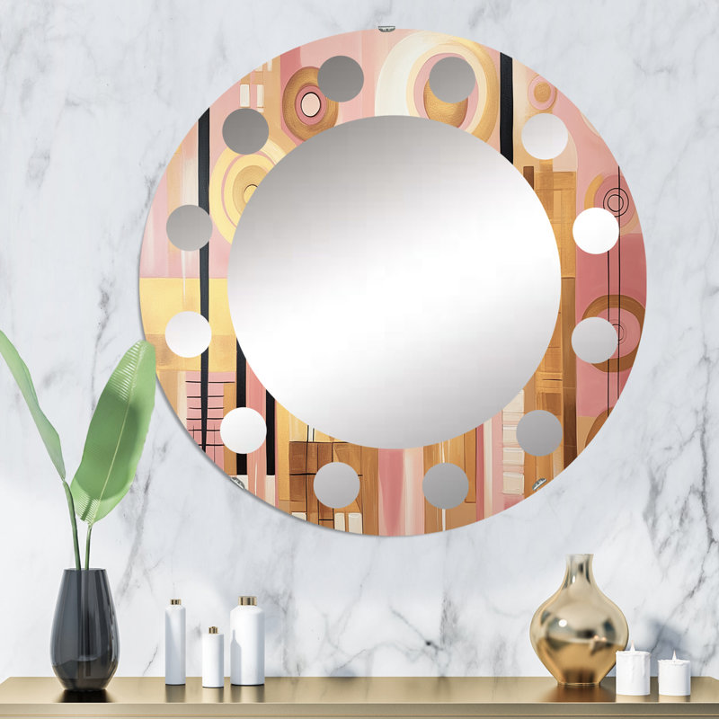 Bolete - Miroir mural moderne rond, 32 po x 32 po