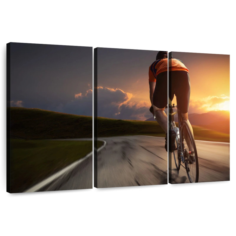Sireci Pro Cycler On Mountain Bike, 36" H x 57" W
