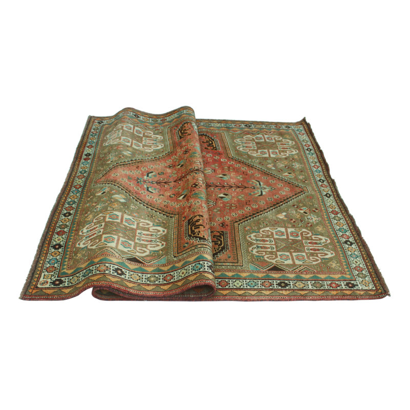 Keamber One-of-a-Kind 5'3" x 8'6" 1980s Rectangle Wool Area Rug in Green