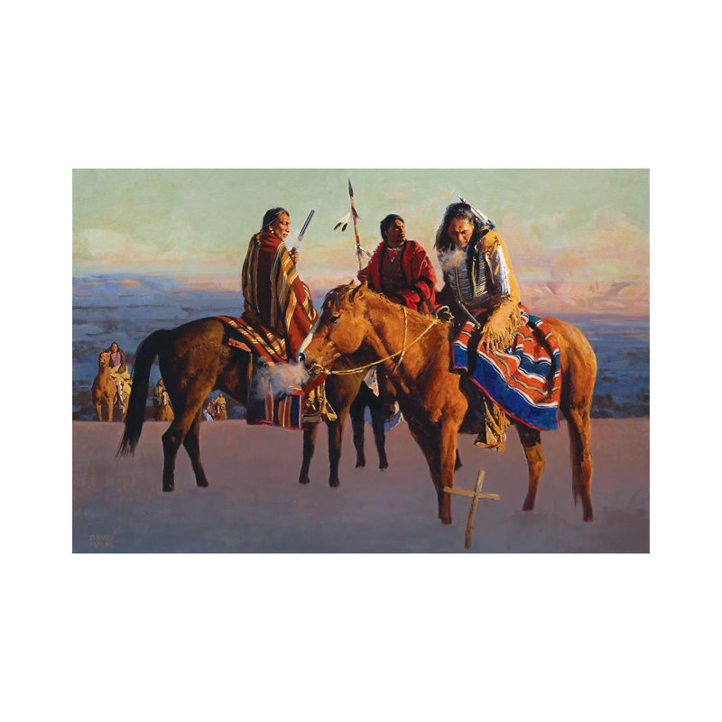 «White Mans Way» par David Mann - peinture sur toile tendue, H 40 po x l 60 po x 1,5 po