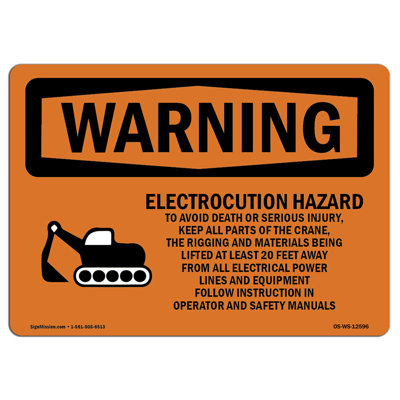 Enseigne de grue de danger électrique