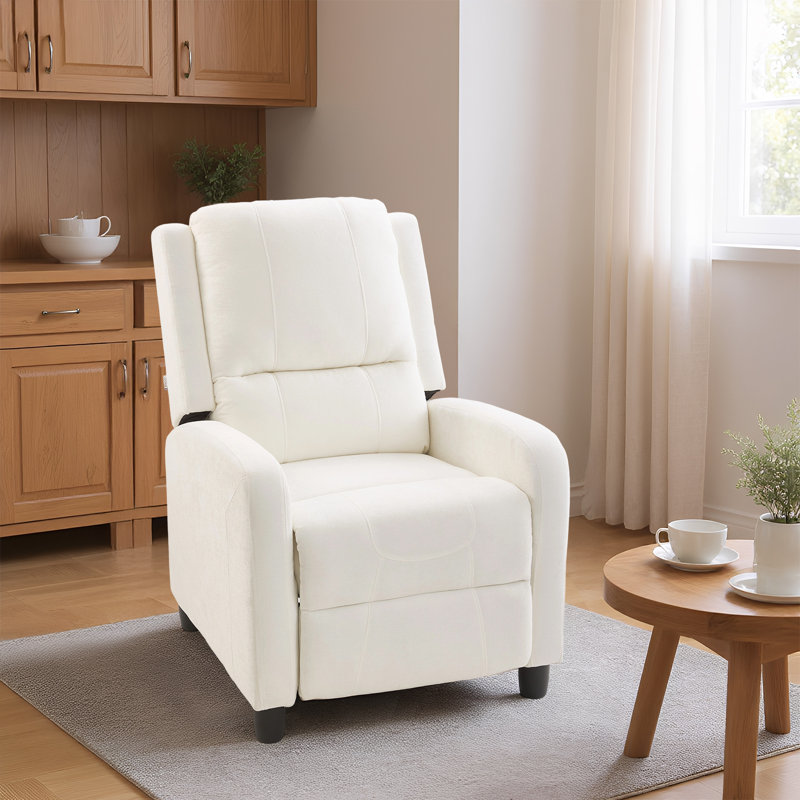 Single Recliners Recliner Armchair Reclining Chair, White