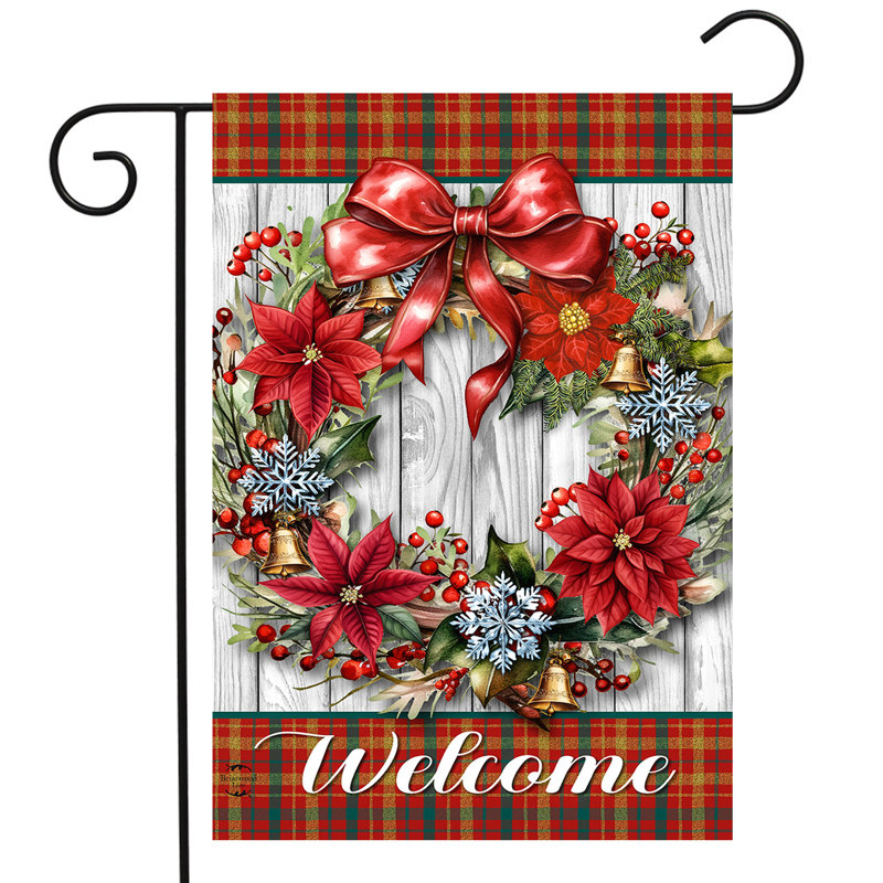 Drapeau de jardin des fêtes poinsettia