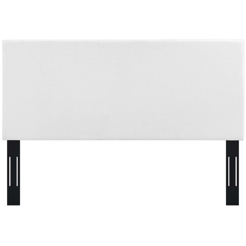 Modway Carson Carrington Stryn Upholstered Linen Fabric Headboard, White, Full/Queen