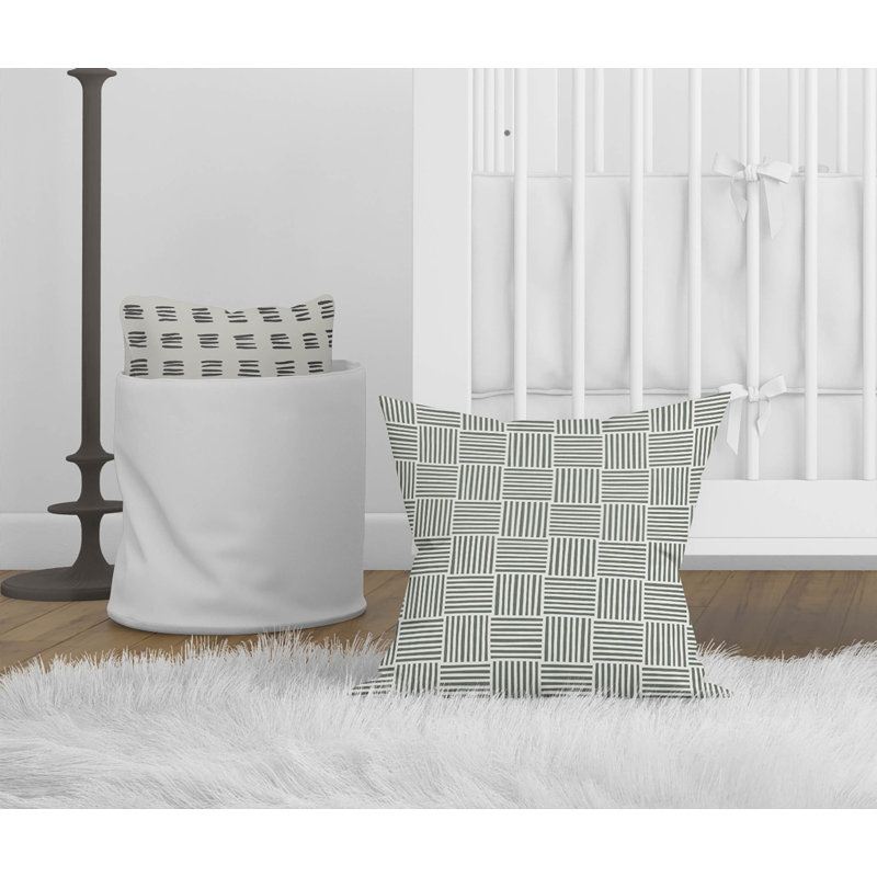 Coussin Gridblocked, Chimichurri / géométrique vert, H 20 po x l 20 po
