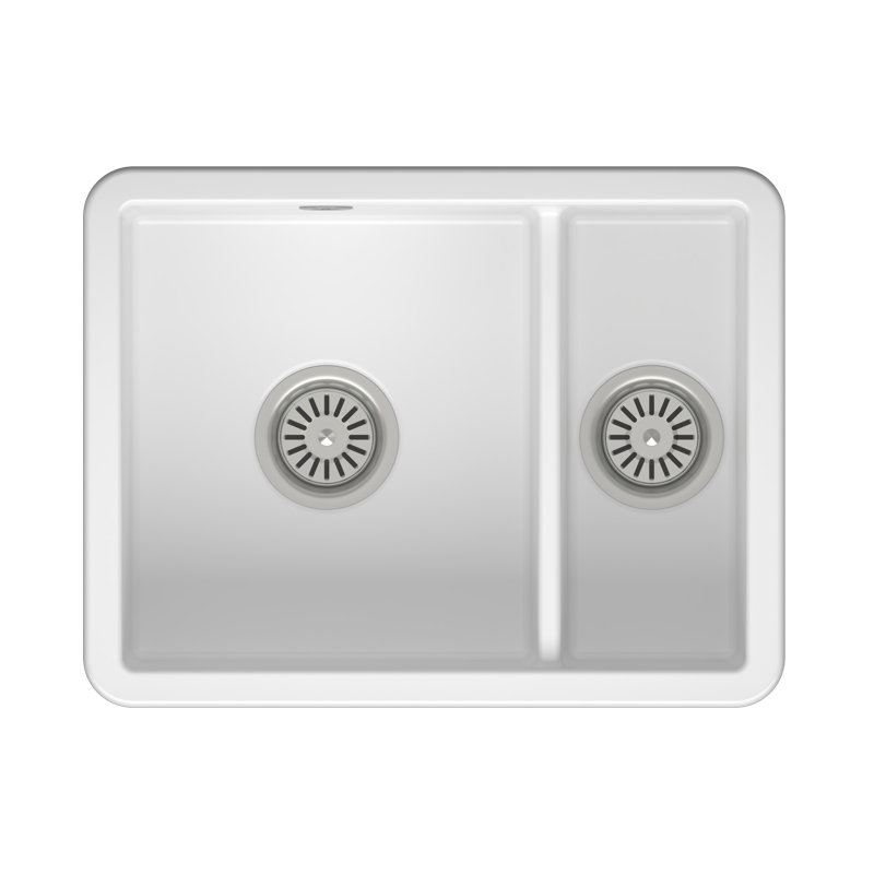 Terralife 430mm W Double Bowl Ceramic Kitchen Sink