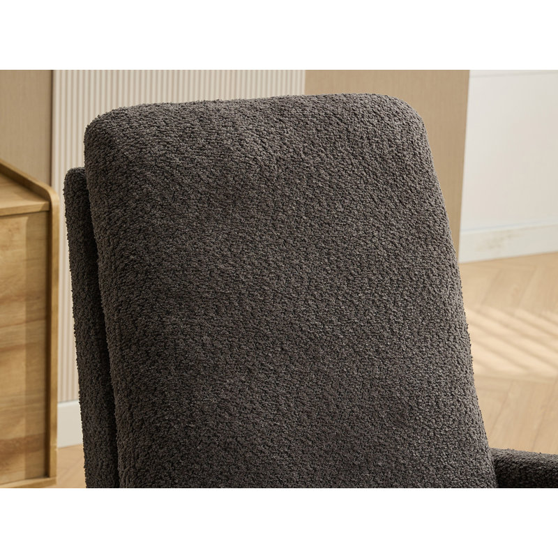 Chaise berçante rembourrée avec repose-pieds rétractable, Gris anthracite