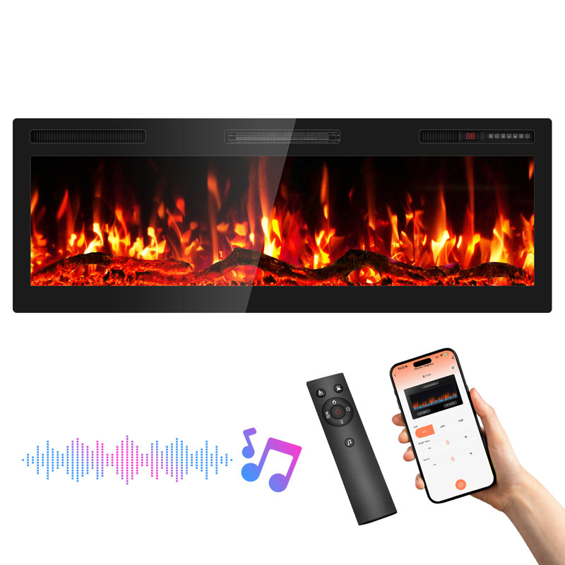 Foyer électrique Smart WiFi, 17.36"H x 50"W x 4.92"D