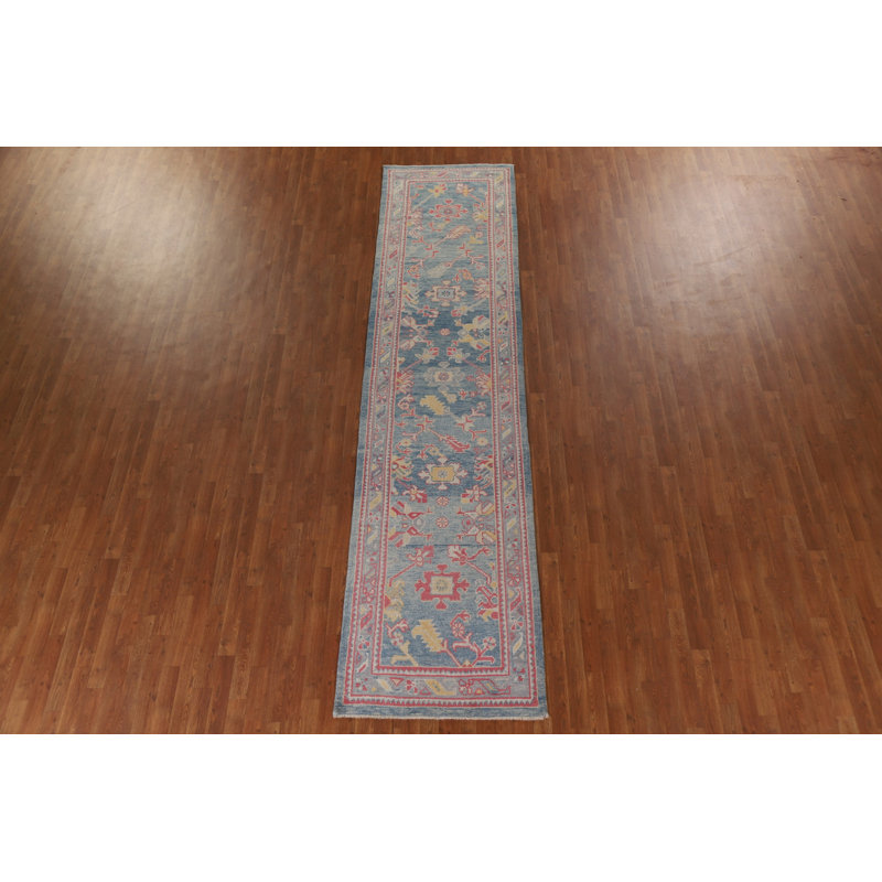 Vegetable Dye Oushak Turkish Runner Rug 3