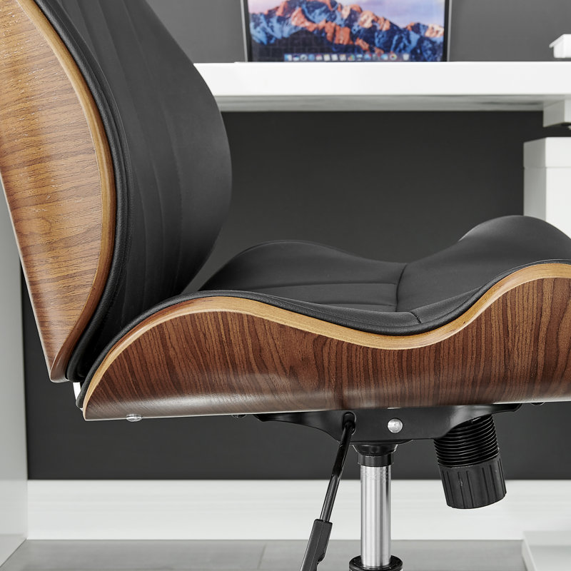 Parka Executive Office Chair - Elegant Upholstered Faux Leather & Wood