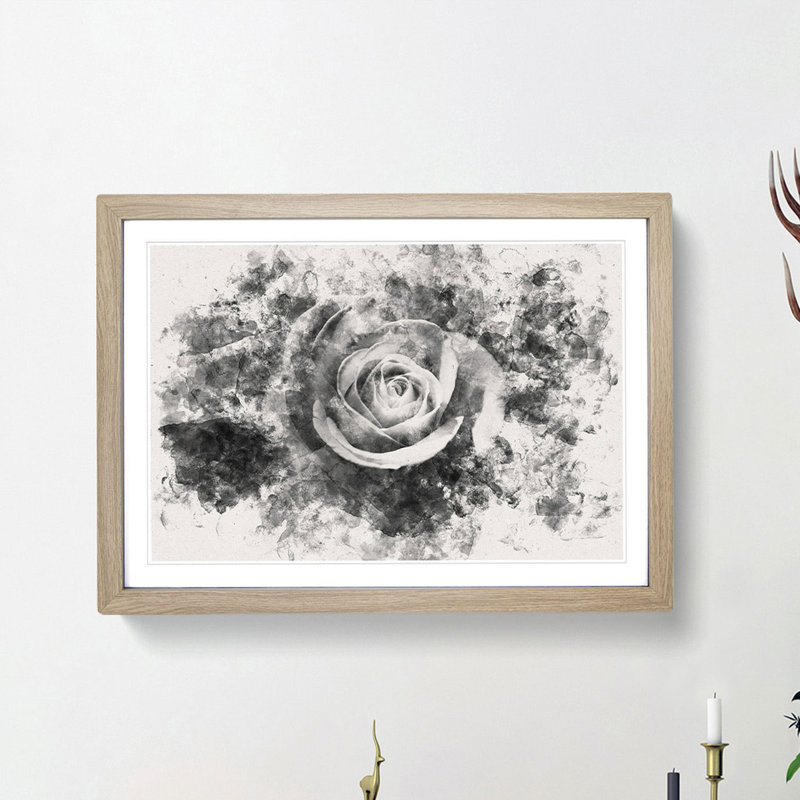 Rose Rodion Kutsaev - Picture Frame Painting Print, 45cm H x 63cm W x 2cm D, Oak Framed