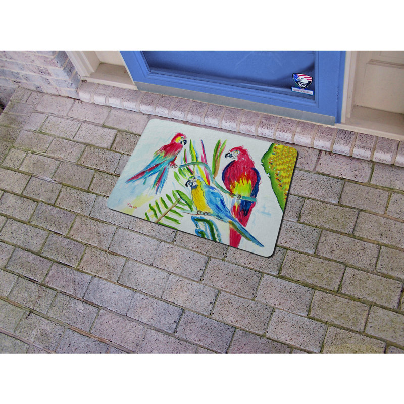 Tapis de sol antidérapant Bawnard Three Parrots, Rectangle 1 pi 6 po x 2 pi 2 po