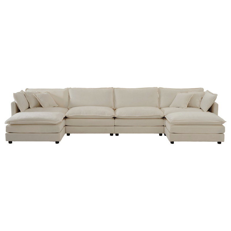 Canapé Comfort U, Chenille beige
