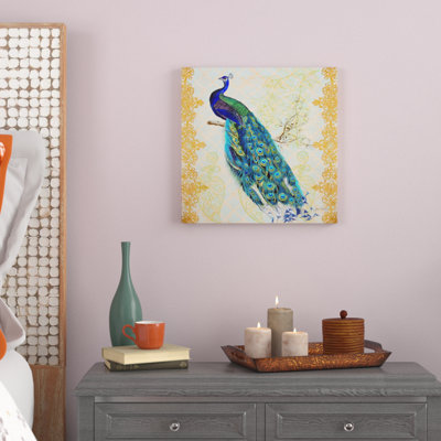 « magnifique peacock », reproduction de peinture à l’acrylique sur toile tendue