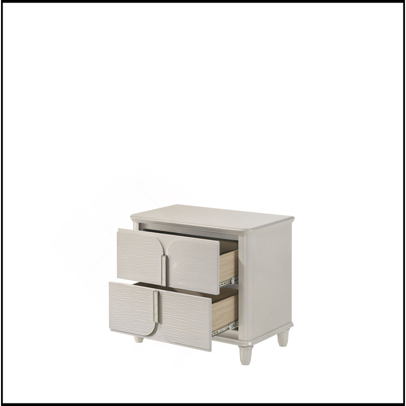 Table de chevet finition perle blanche