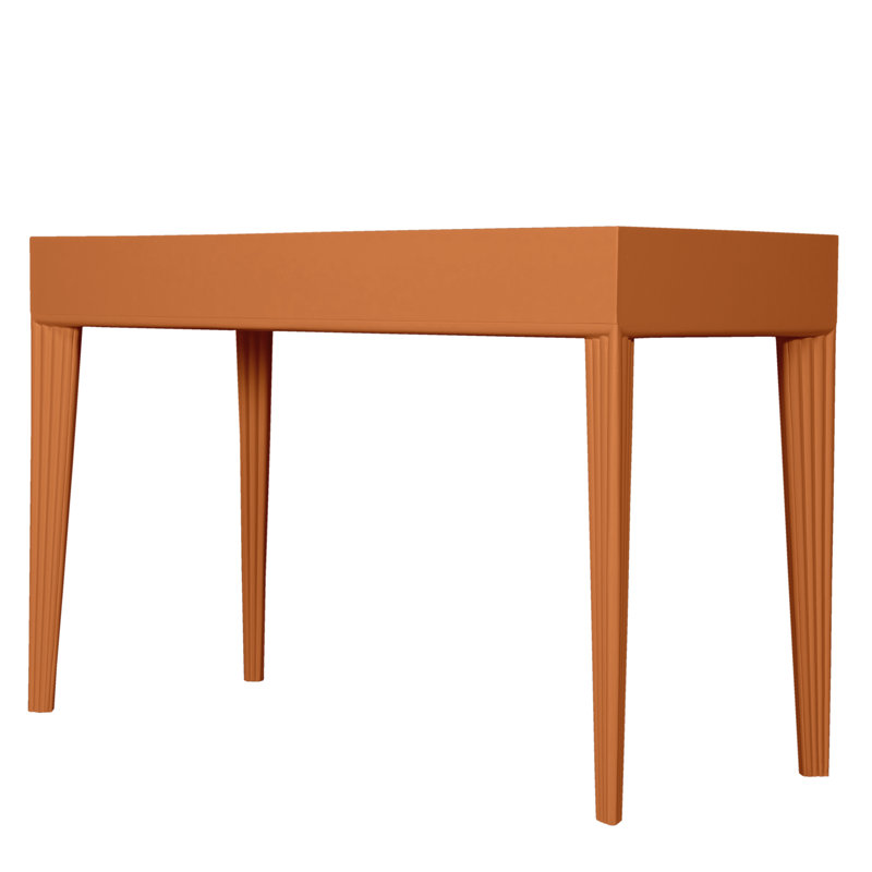 Barcelona Solid Wood Writing Desk, Citrus Orange