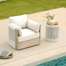 360° Swivel Rope-Woven Solid Wood Outdoor Chair