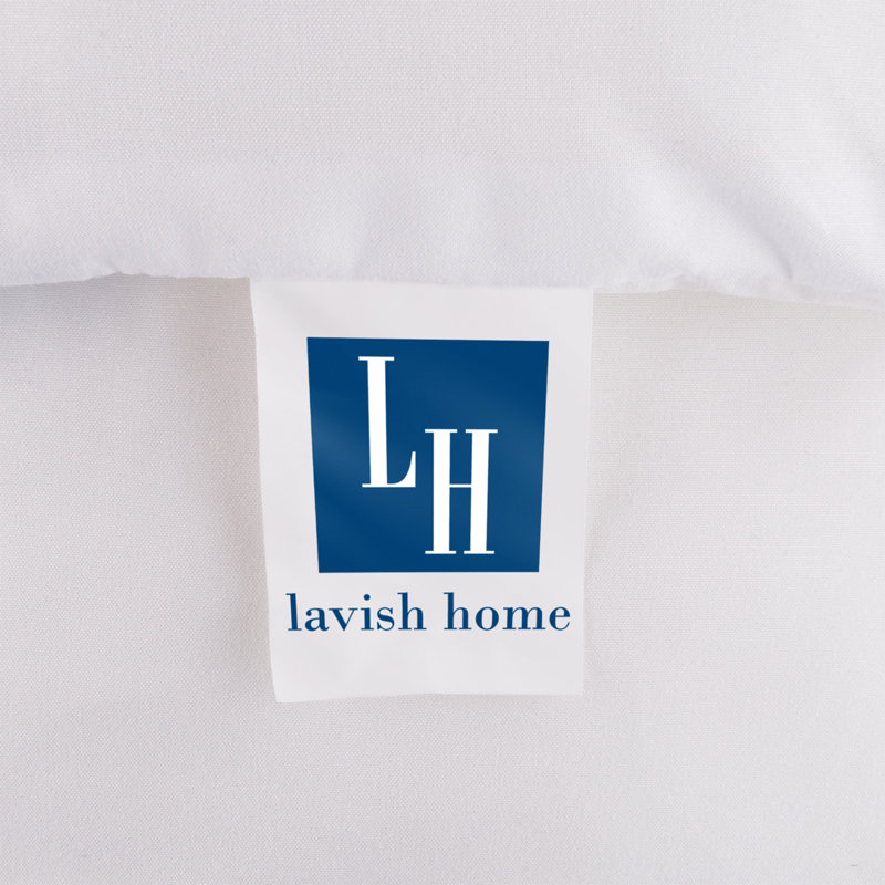 Lavish Home Queen Pillow Top Mattress Topper - Plush, Supportive Baffle Box Down and Duck Featherbed with 4-Inch Gusset and Cotton Cover