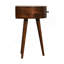 Table de chevet demi-cercle en bois châtaignier, pieds nordiques, brun foncé