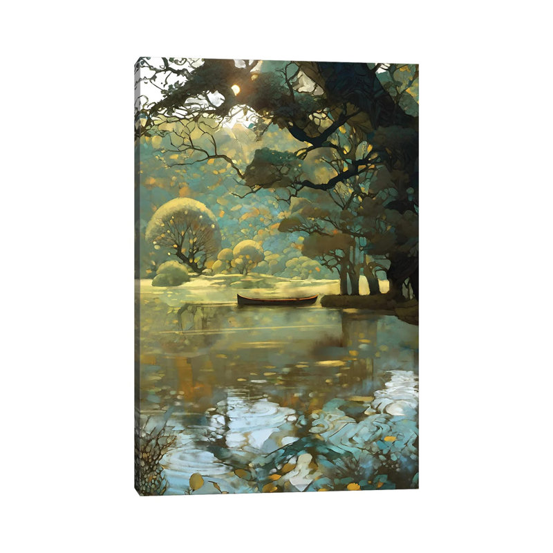 Sunrise Forest - reproduction d'art murale encadrée, Toile tendue, Ne s’applique pas, H 18 po x l 12 po