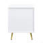 Table de chevet blanche à finition ultrabrillante-118033248
