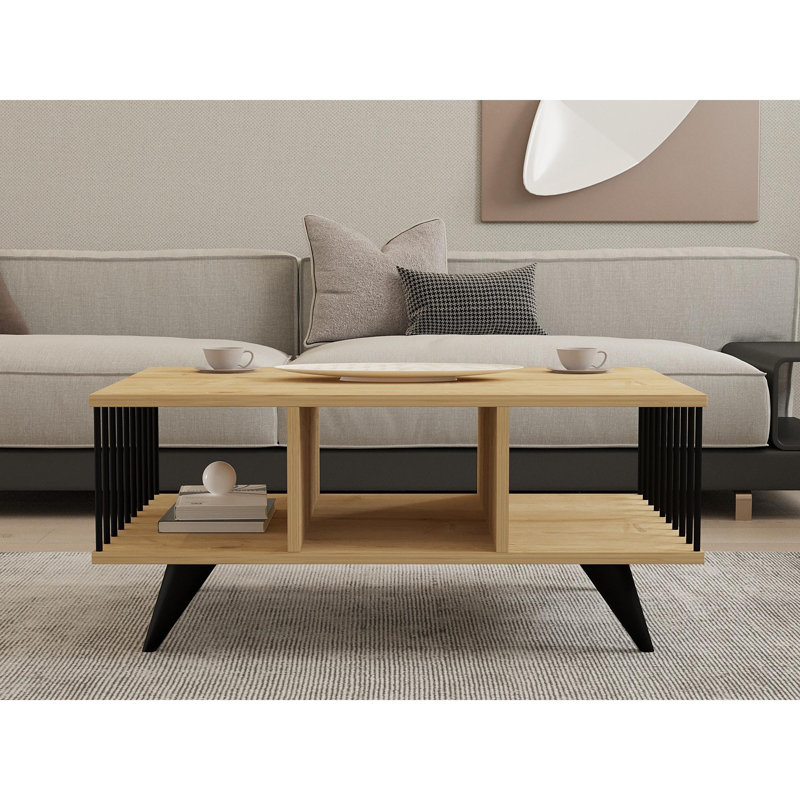 Table basse moderne, couleur saphir, 35,4 x 15,7 x 23,6 pouces | 100% panneau de particules enduit de mélamine, épaisseur: 0,7 pouce | Design scandinave, couleur unie, élégant et fonctionnel pour les salons et les salons