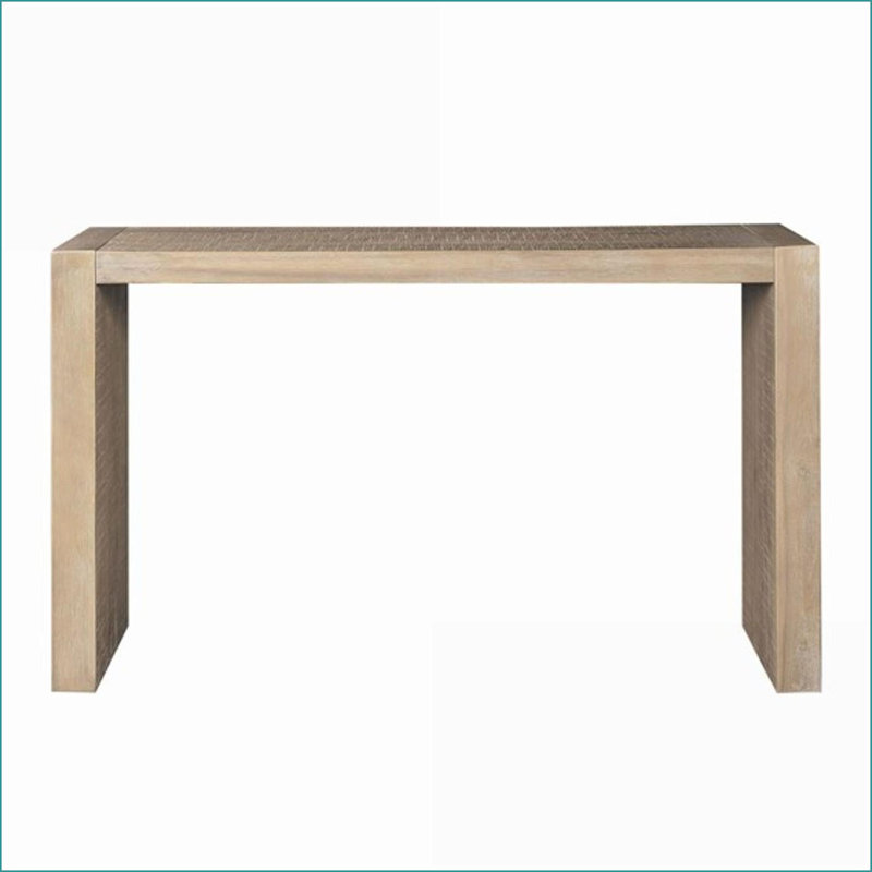 Table basse 54 po en bois brossé pour salon, capacité de 85 lb, multifonctionnelle, Bois naturel