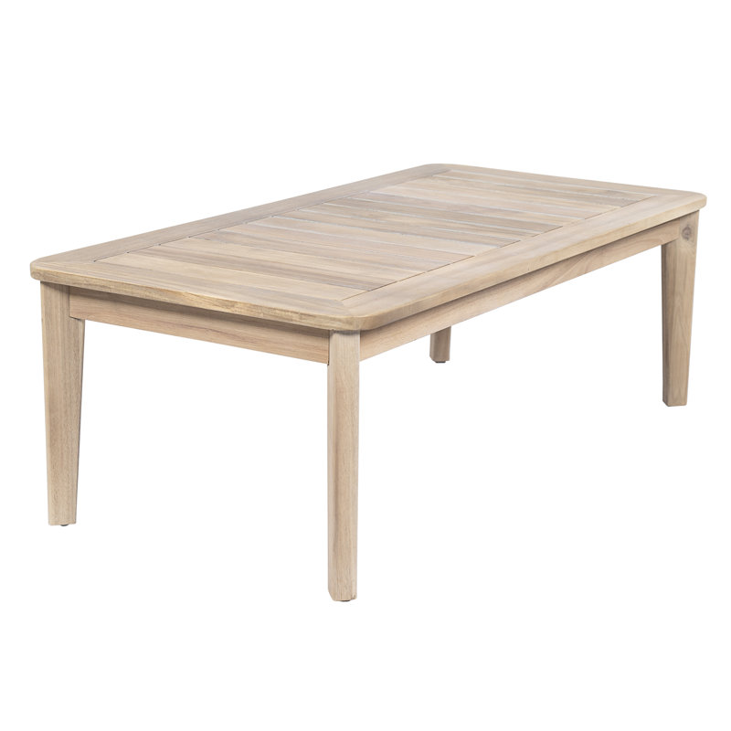 Cairo Modern Coastal Acacia Wood Outdoor Coffee Table with Slatted Top