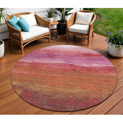 Tapis rond rond lavable mauve et rouille Fairwinds