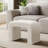 23.62" Accent Vanity Stool Faux Cashmere for Entryway, Bedroom, Makeup Room-2091631397