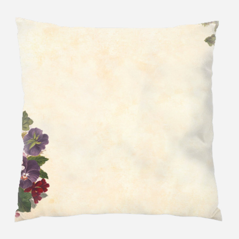 Coussin décoratif fleur Kaplan, Microsuède, Intérieur