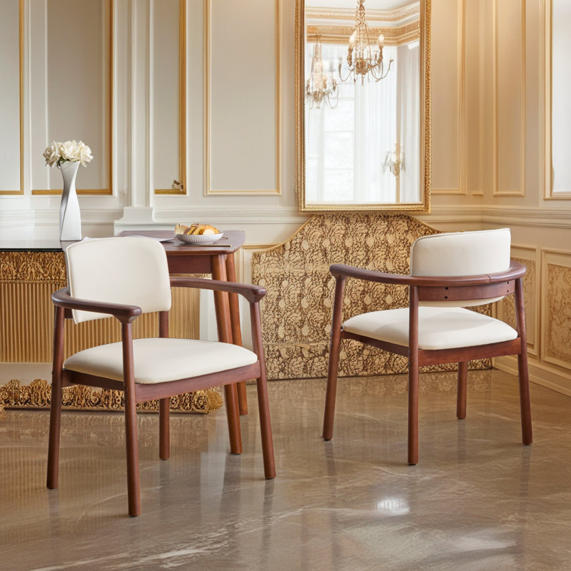 Ensemble de chaises en bois d'hévéa - siège rembourré en polyuréthane d'une capacité de 300 lb (ensemble de 2)?
