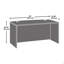 Bureau double L 60 po x 78 po Bowfront, finition rouge