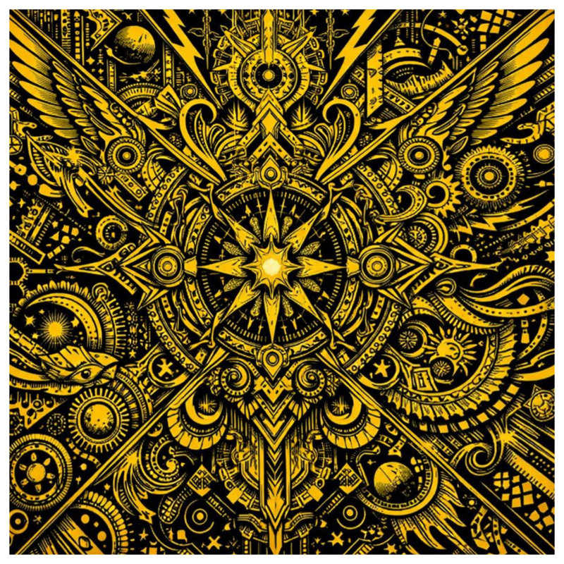 Édredon complexe à motif géométrique Mandala, Lit simple