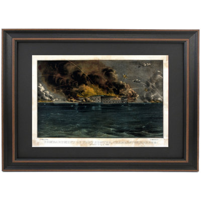 Bombardment of Fort Sumpter, Charleston Harbor by Currier and Ives | Framed Print