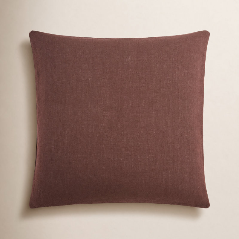 Coussin décoratif Lanie, Carré 18 po, Polyester, Marron foncé
