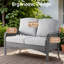 Ensemble de mobilier d'extérieur 8 pièces avec 4 chaises berçantes pivotantes, causeuse, table basse et 2 tables d'appoint, ensemble de conversation en osier avec coussins-978008113