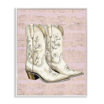 Bottes de cow-boy, estampe numérique encadrée avec lettrage et doublure