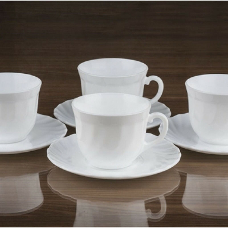 Glass Teacup and Saucer