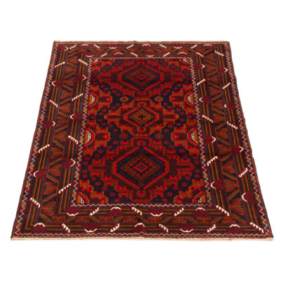 Tapis rouge en laine New Age One-of-a-Kind Rectangle 3 pi 11 po x 6 pi 4 po