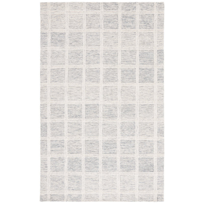 Franklinton Hand Tufted Wool & Cotton Plaid Rug, Rectangle 4' x 6'