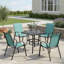 Ensemble de 4 chaises de loisir d'extérieur résistantes aux intempéries avec tissu durable résistant aux intempéries pour la détente au bord de la piscine-866165606-866165603
