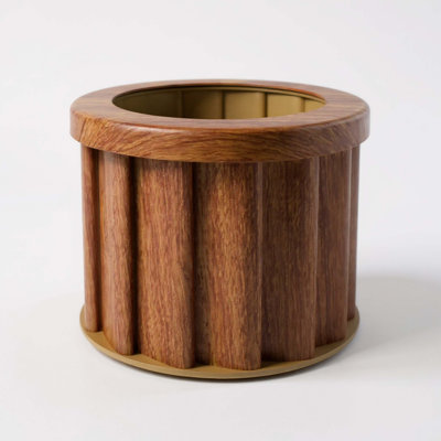 Round Strata Planter SM Brown