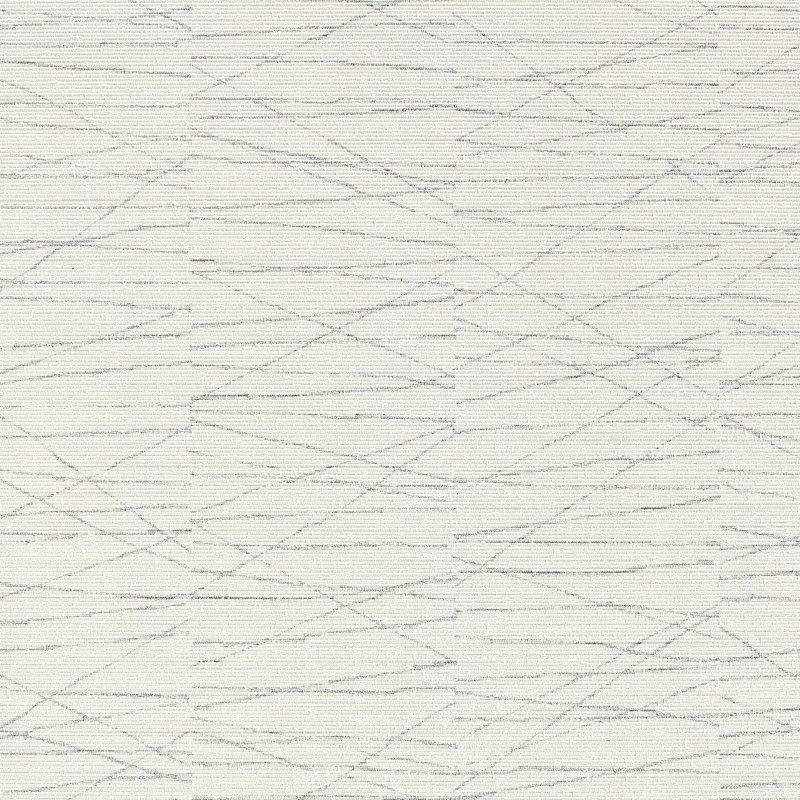 3' L x 54" W Wallpaper Roll, White/Silver