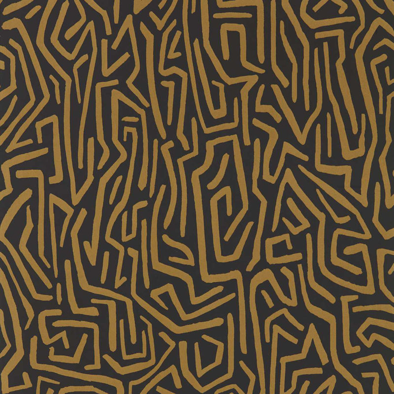 Melodic Wallpaper, Gold/Black Earth