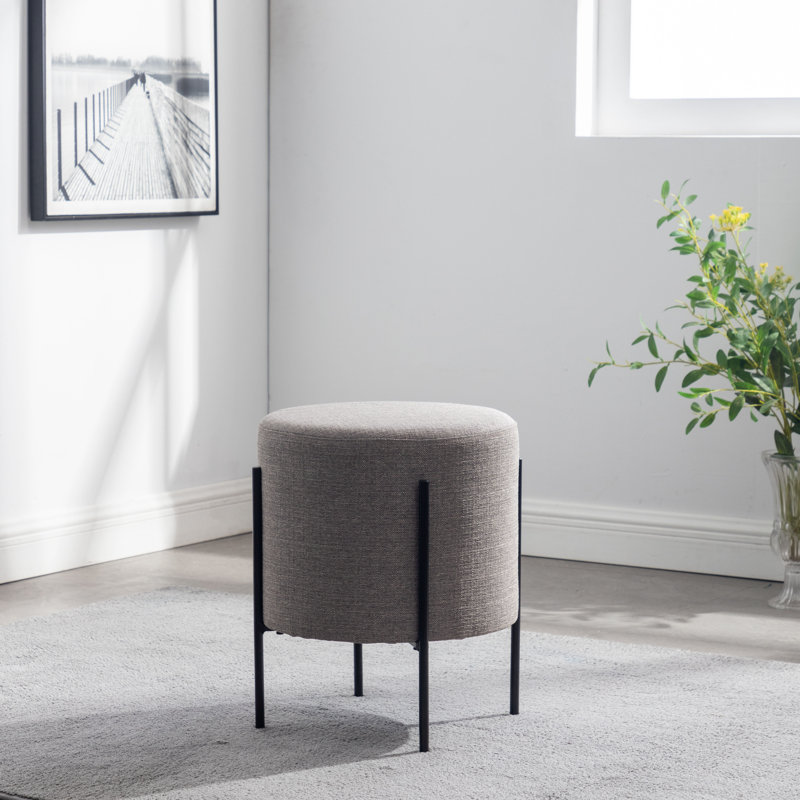 Repose-pieds standard rond de 16 po Degnan, Polyester gris