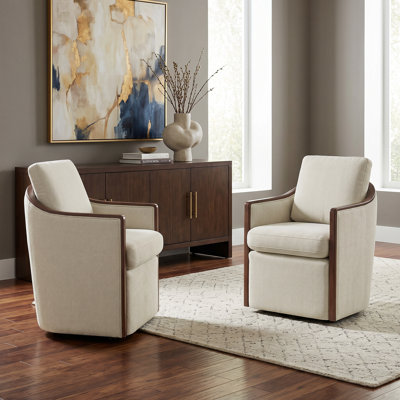 Farmhouse Swivel Dining Chair With Caster