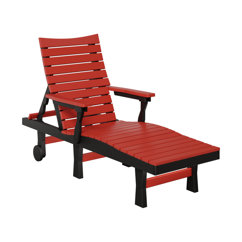 Chaise longue Berlin Gardens Bristol, Scarlet Red Top/Black Base