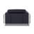 Black Genuine Leather Chair with Adjustable Headrests-50816706