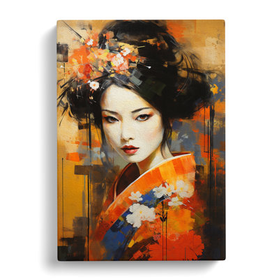 Geisha Expressionism - Wrapped Canvas Print